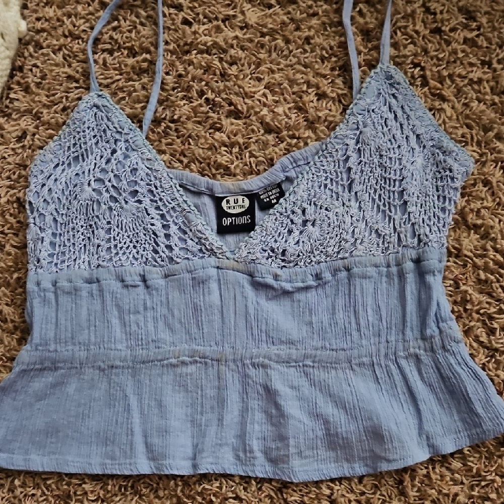 Rue21 Light Blue Crochet Camisole